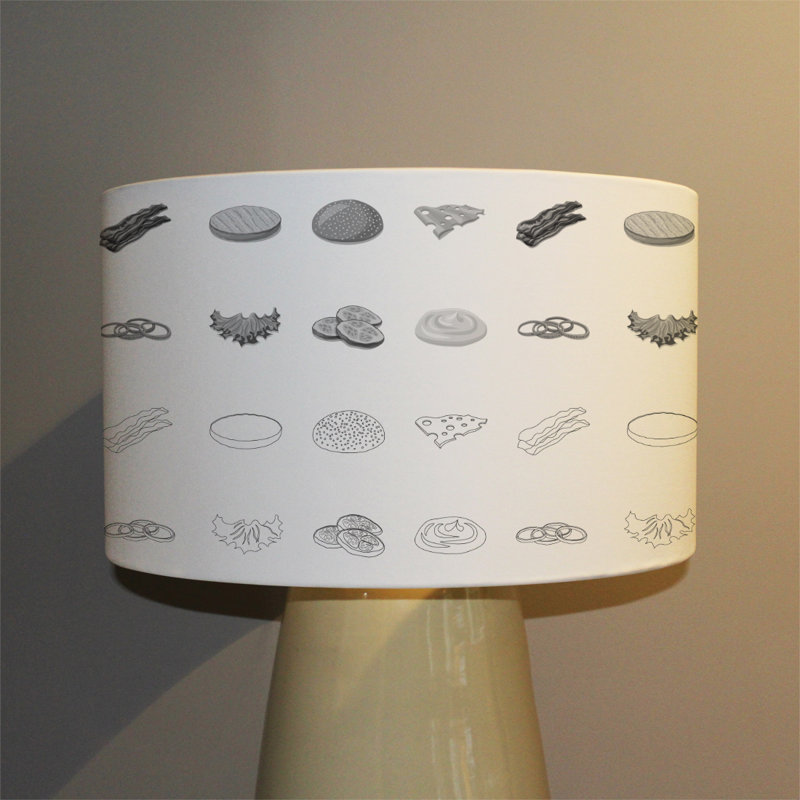 22cm H Canvas Drum Pendant Shade ( Clip On )