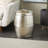 Beardall Aluminum Drum Shaped Accent Table with Hammered Design-99261268-53496607