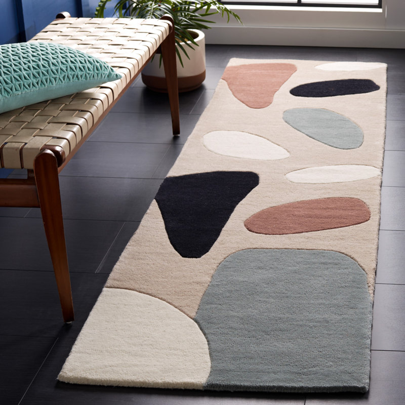 Tapis en laine touffeté à la main Heideman, Tapis de couloir 2 pi 3 po x 8 pi