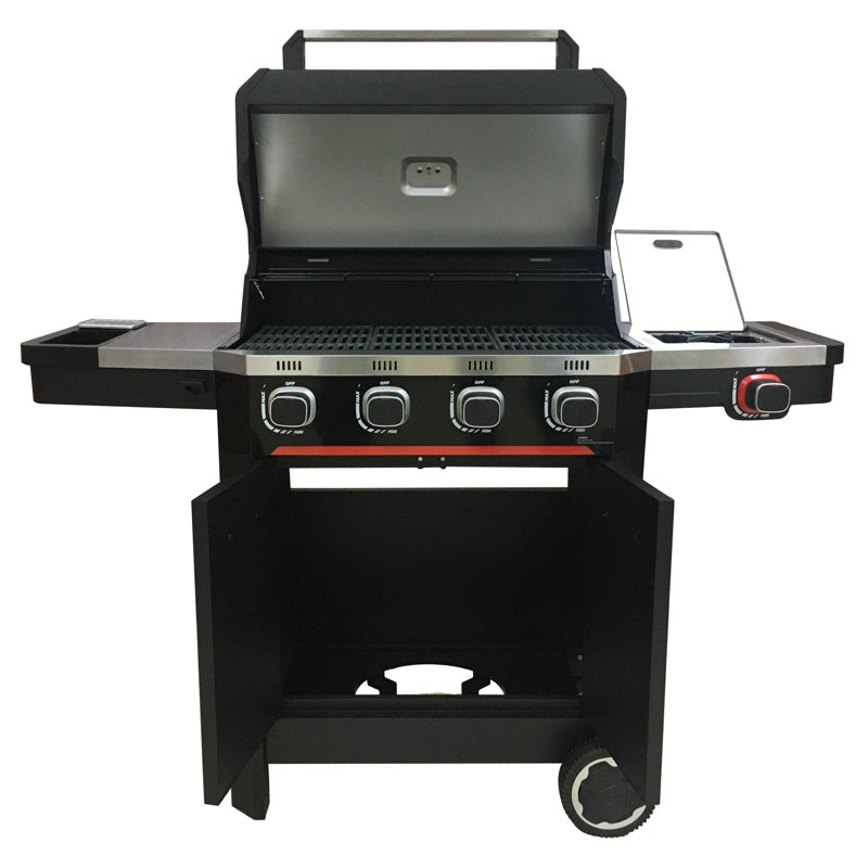 Norfolk Grills 4 - Burner Countertop and Portable Liquid Propane Grill with Side Burner