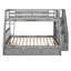 Lit superposé simple au-dessus d'un lit double avec tiroirs de rangement, échelle et escalier - Conception compacte et durable pour les enfants et les adolescents-886556935