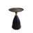 Petite petite table d'appoint ronde noire pour les petits espaces, tables de bout modernes à piédestal pour le salon, table d'appoint unique, table à boissons, table à martini en métal pour fauteuil inclinable, chambre à coucher