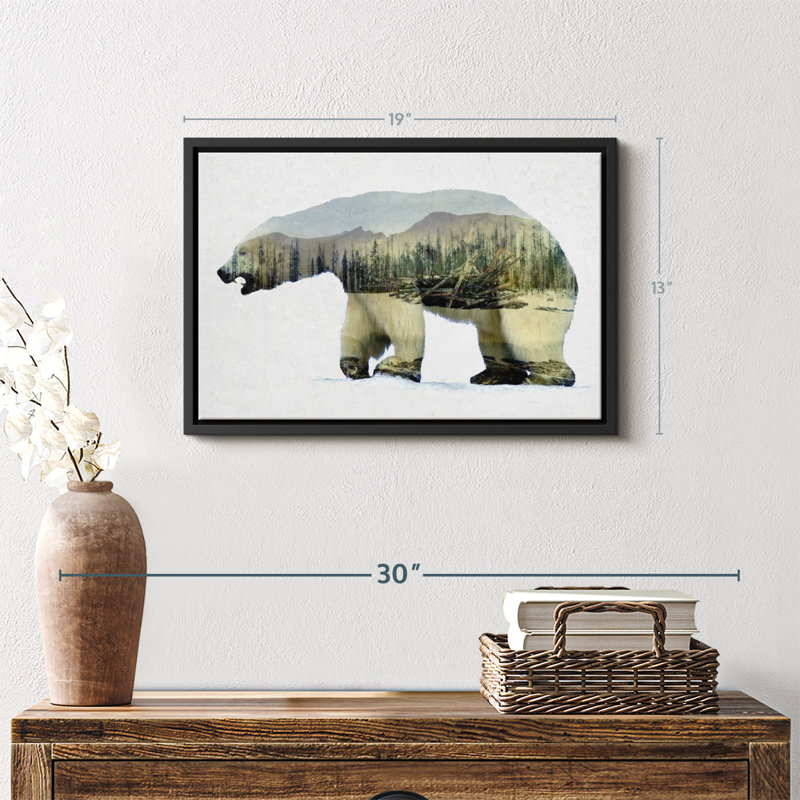 Arctic Polar Bear Wall Art Canvas Print, H 13 po x l 19 po
