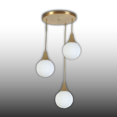 Luminaire suspendu sphère en métal à hauteur réglable avec capuchon en verre