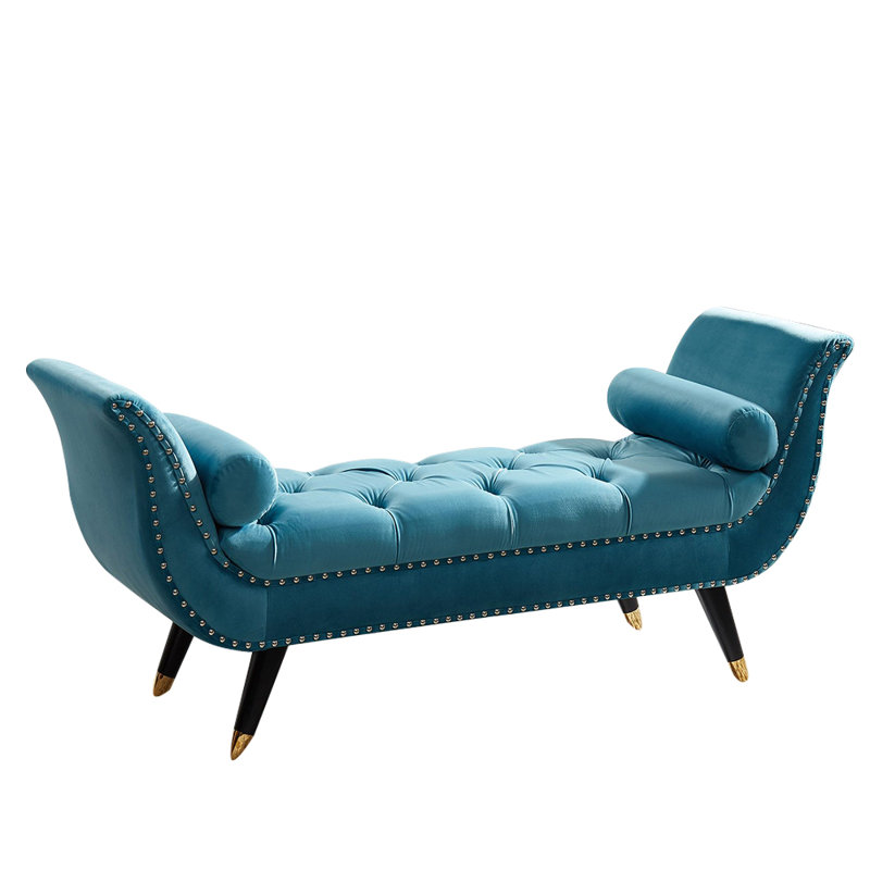 Banc avec accoudoirs en velours Ahmena