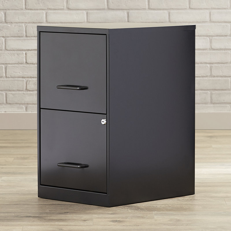 14.25'' Wide 2 -Drawer Steel File Cabinet, Black