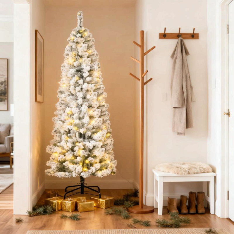 Easy To Assemble Fir Artificial Christmas Tree With Realistic Branches,Led Lights, 5.9' H, Pre-Lit