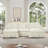 Classic Comfy Modular U Shape Sectional Sofa And Removable Ruffles Pleats Skirts And Spindle Legs, Upholstered Chenille Deep Seat Cloud Sofa With Movable Ottomans-117529528