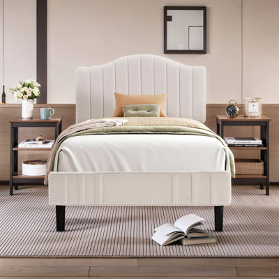 Twin Upholstered Bed With 2 Nightstands – Modern Bedroom Set
