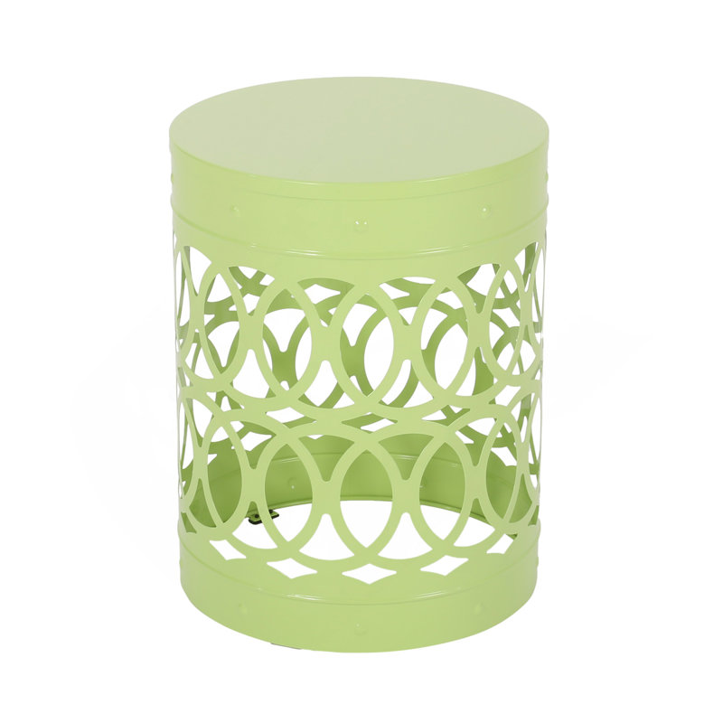 Outdoor Metal End Table -Large, Green
