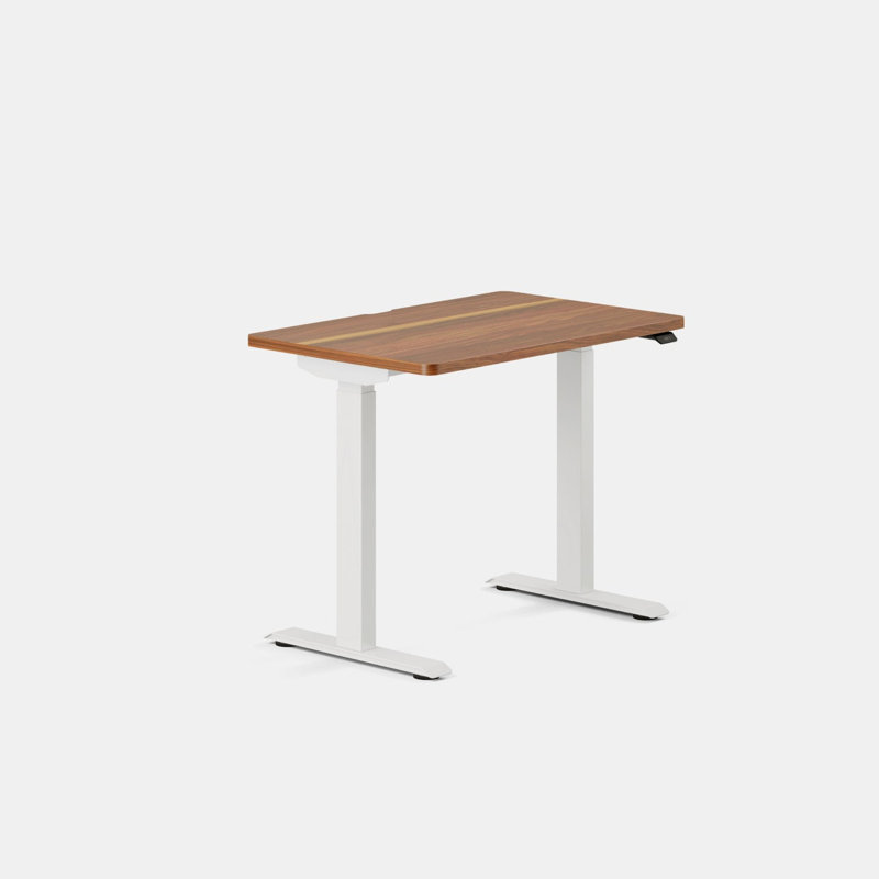 Duo Standing Desk, 47.3" H x 36" W x 24" D, White, Walnut
