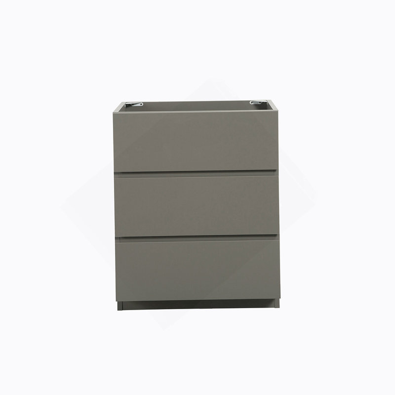 Armoire de plancher SANS lavabo, avec trois tiroirs, Gris