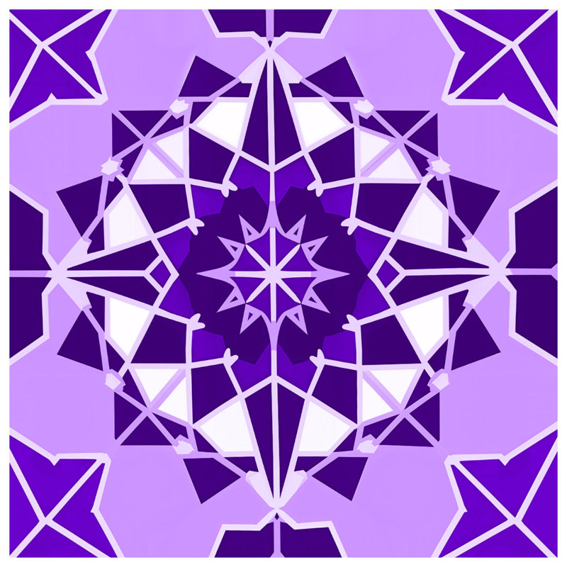 Purple Geometric Mandala Comforter, King