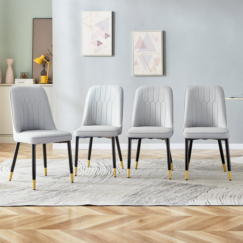 Shantai Unfinished Tufted Upholstered Back Side Chair, Light Gray