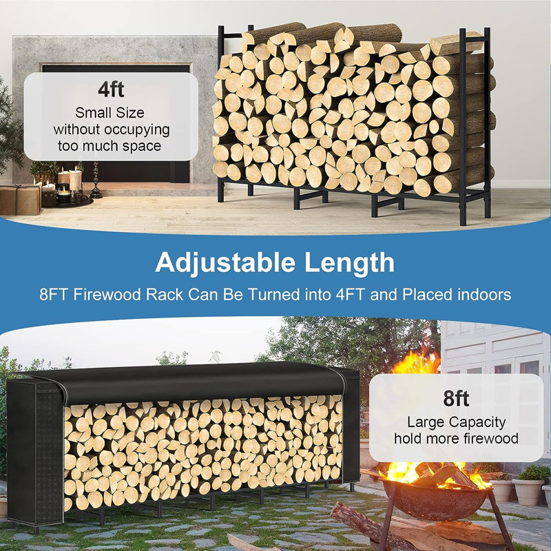 96'' W Metal Log Rack
