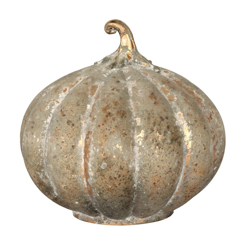8.75" DUSTY FINISH MEDIUM GLASS PUMPKIN