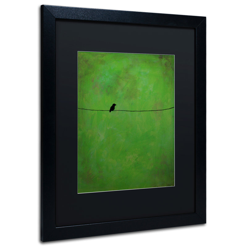 « solitaire oiseau green », reproduction d’art sur toile encadrée, H 20 po x l 16 po x P 0,5 po