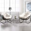 Fauteuil inclinable blanc à bascule, confortable pour la véranda, le jardin, le fauteuil d'extérieur blanc, le patio