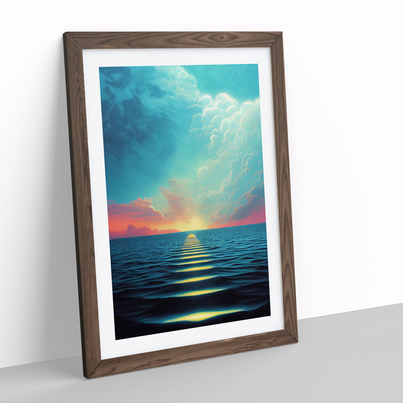Mind Blowing Sunrise - Framed Print, 34cm H x 25cm W x 2cm D, Walnut