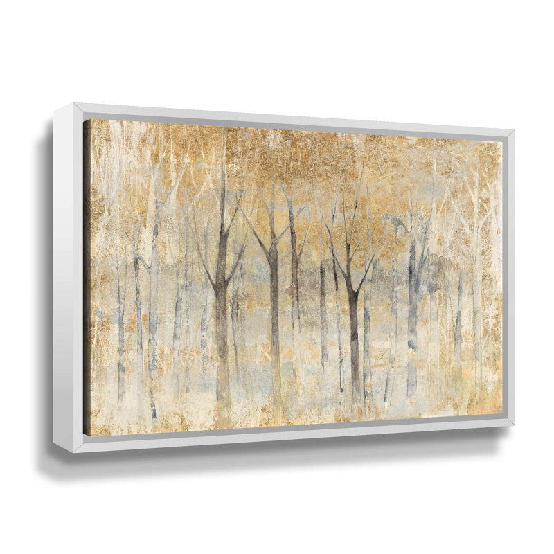 «Seasons End Gold», reproduction sur toile tendue, H 24 po x l 36 po x P 2 po, Cadre blanc
