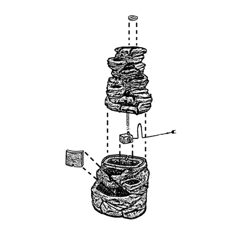 Tahoe Waterfall Fountain, Forest Brown