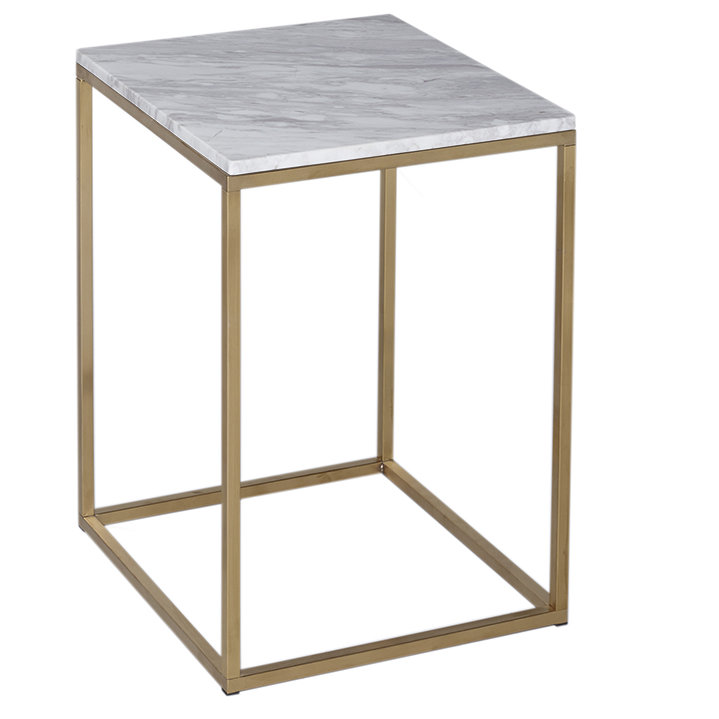 Licata End Table, Marble / Brass