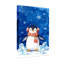 Pingouin de Noël portant un foulard et des cache-oreilles dans la neige-1301086674