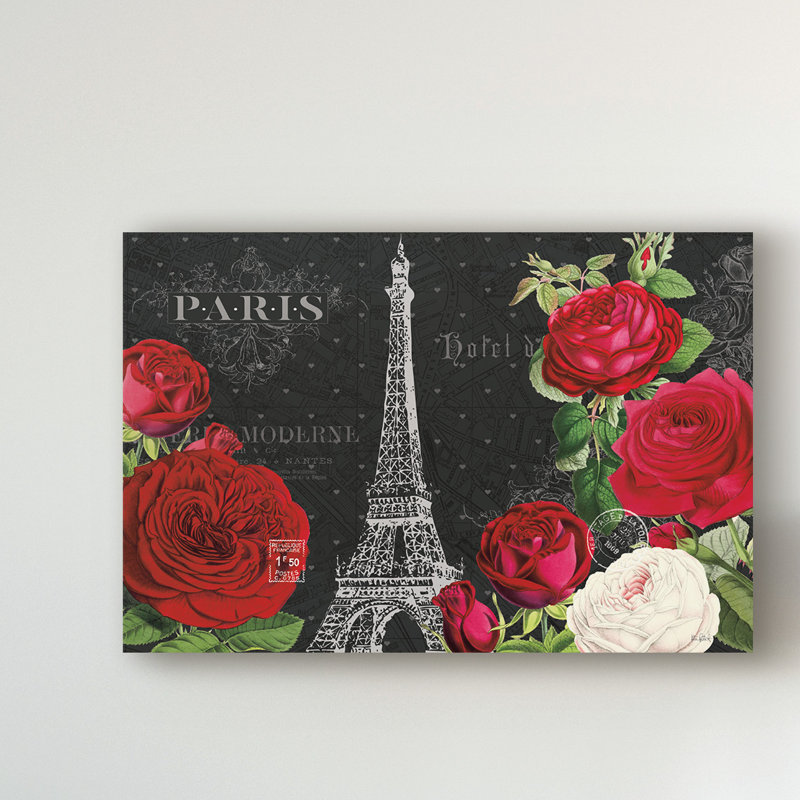 «Rouge Paris I Black» par Katie pertiet, impression sur toile, H 30 po x l 47 po x P 2 po