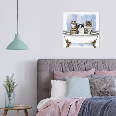 «Cats in the Tub - Floater Frame», impression sur toile