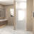 35-34"X 72" Pivot Shower Door, Chrome Frame, Half Frame ,1/4"(6Mm) Tempered Glass Explosion Proof Film-119866311