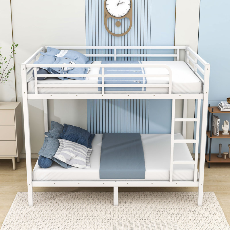 Metal Bunk Bed With Under Bed Storage, Full Over Full, White