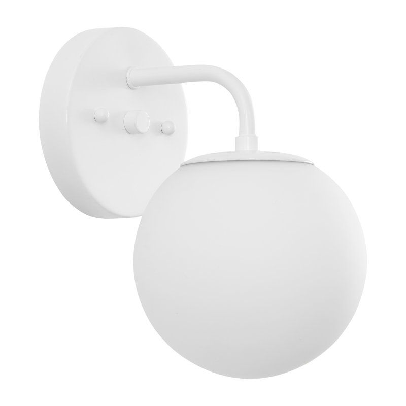 Meuble-lavabo contemporain à 1 lumière Louis, Blanc, Une lumière