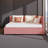 Pink Linen Upholstered Daybed with Storage Drawers, Full Size Sofa Bed Frame - No Box Spring Needed-1418775658