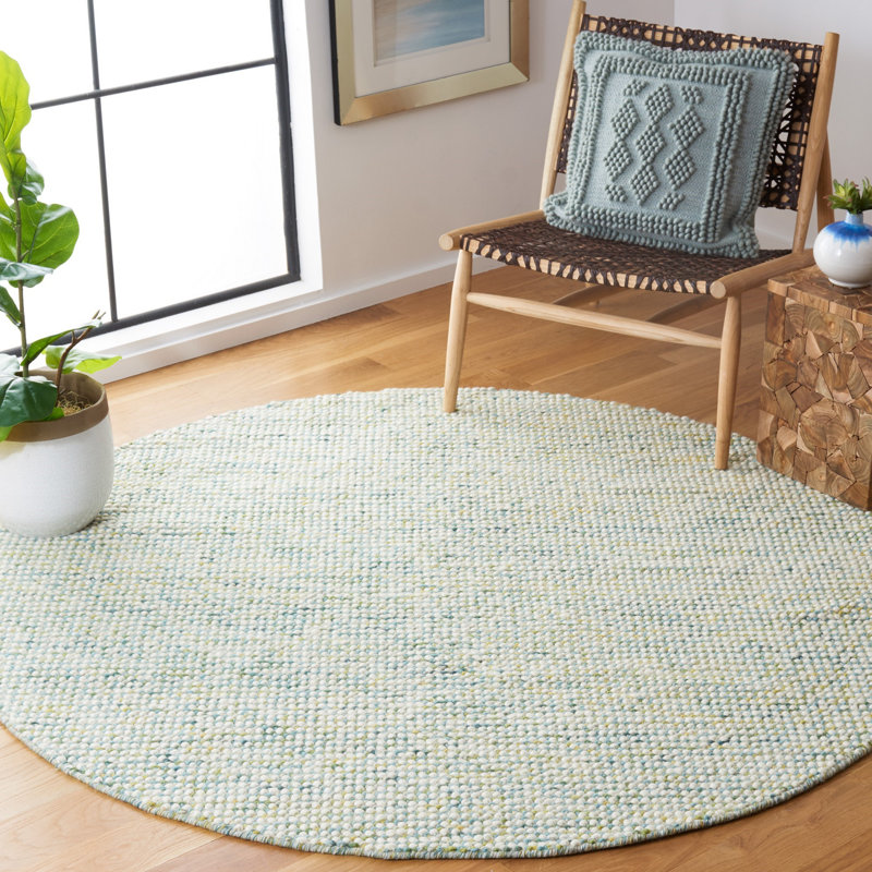 Vermont Hand Woven Wool Rug, Round 6'