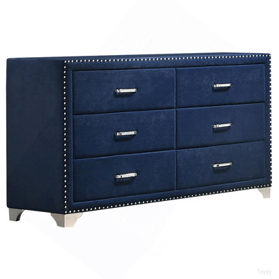 Commode rembourrée 6 tiroirs Kennedy Pacific Blue
