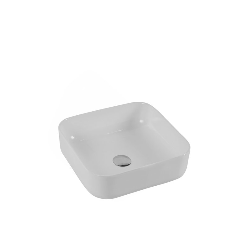 Lavabo de comptoir carré (finition blanche) certifié CUPC