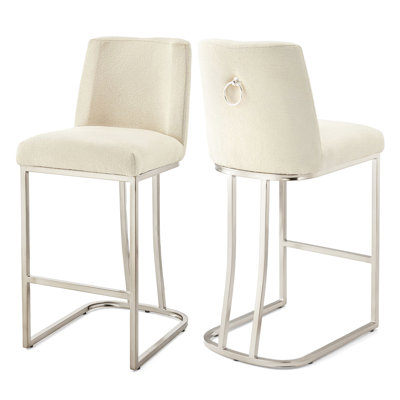 Vriti Upholstered Counter Stools With Metal Frame