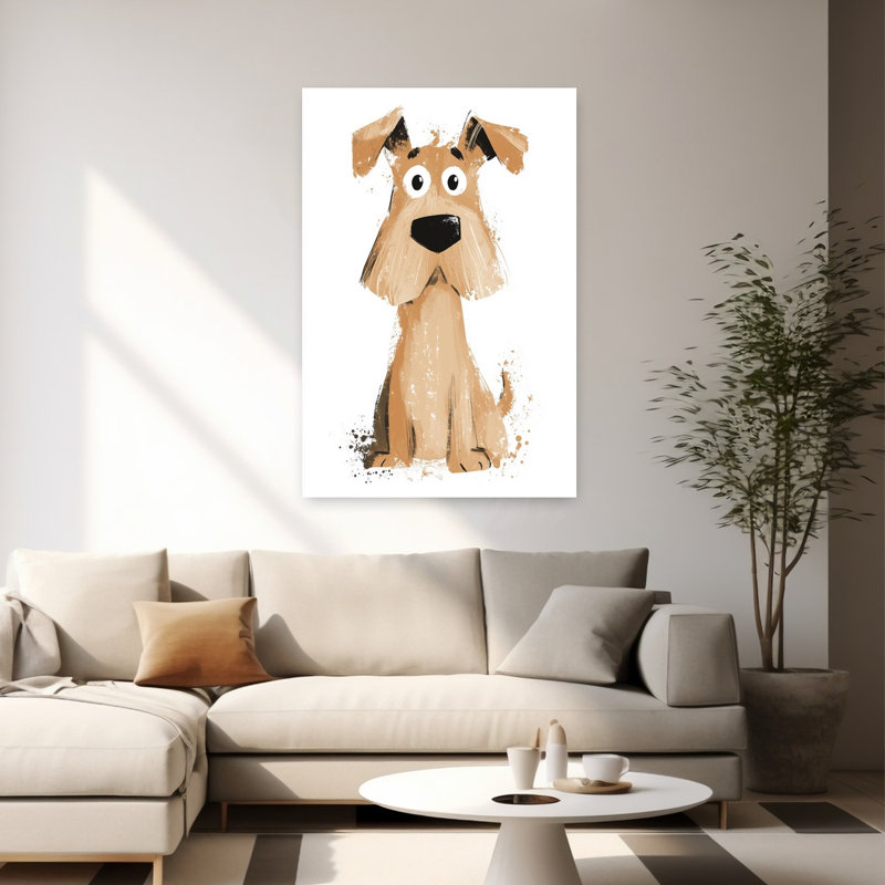 Cute Cartoon Dog Contemporary Dog Wall Art Print by Mathieu - Wrapped Canvas Print, 152.4cm H x 101.6cm W
