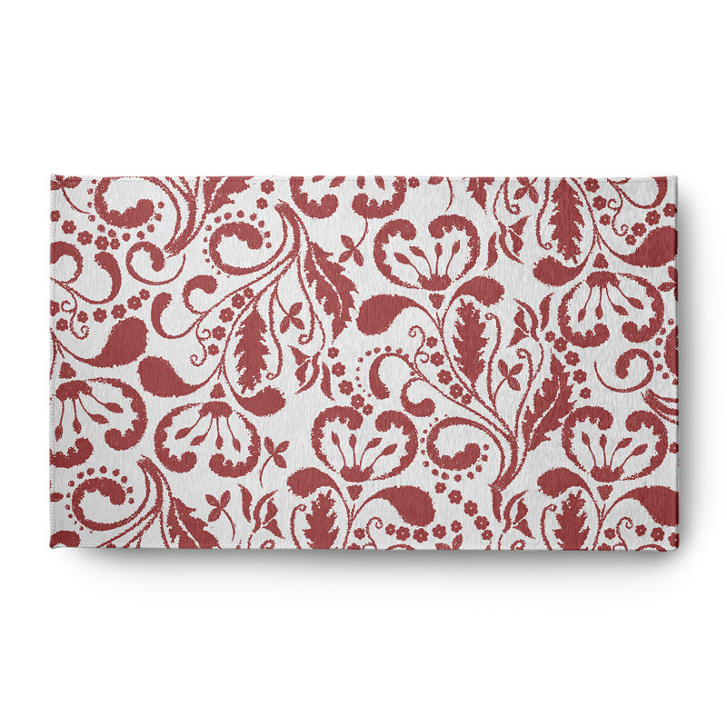 Bavita Chenille Floral Indoor / Outdoor Rug, Rectangle 3' x 5'