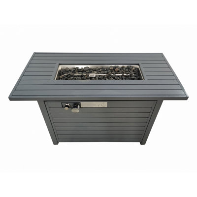 Table de foyer d'extérieur au propane en acier de 25 po H x 42 po avec couvercle