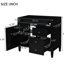 Meuble-lavabo de 36 po au design moderne. 2 tiroirs et un tiroir basculant. Cadre en bois massif. . Noir Poids du colis: 83,6 lb, rangement de 36 po. Et bois. . Look envoûtant-576828200-576828206