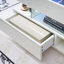 Table basse à plateau relevable 39,3 po, compartiment caché, 2 tiroirs, lumières DEL réglables, table blanche moderne multifonction pour le salon | Idée cadeau-1351291877