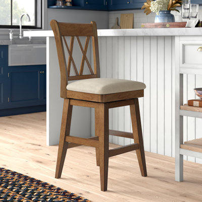 Fortville Swivel Upholstered Counter Stool
