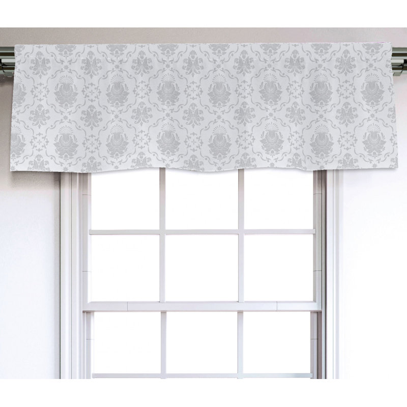 Sateen Damask Ruffled Window Valance