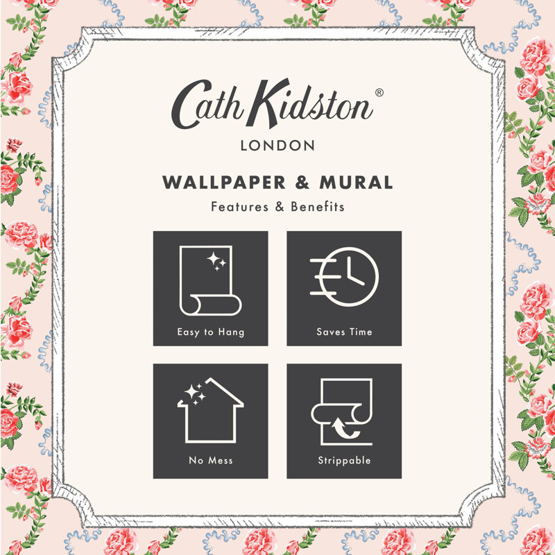 Cath Kidston Kingdom Posey Floral Wallpaper, Blue
