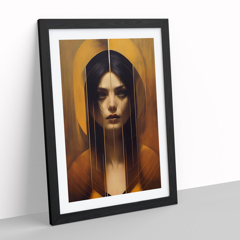 XV1022-4614X The Spellbinding Woman Abstract - Single Picture Frame Print, 64cm H x 46cm W x 2cm D, Black