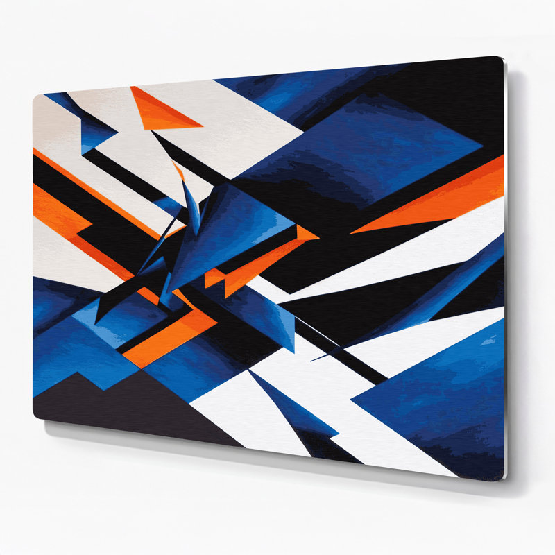 «Geometric Abstraction 40», art mural en métal gris, H 16 po x l 20 po