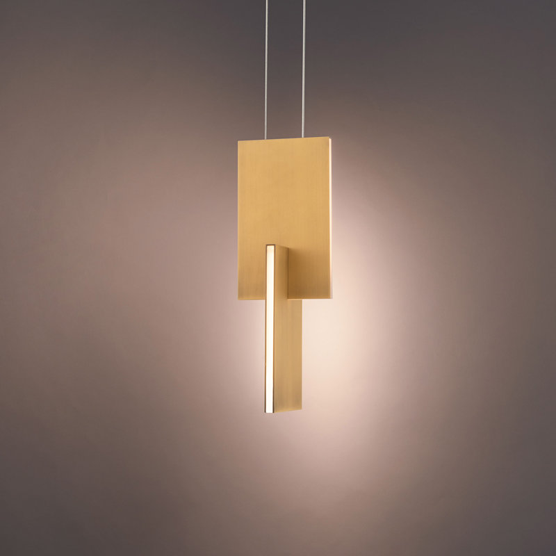 Amari 1 - Light LED Unique/Statement Pendant, Aged Brass