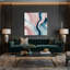 Aquarelle abstraite 66, art mural sur toile rose-880271552