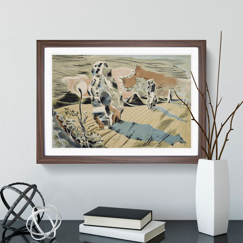 Avebury by Paul Nash - Framed Print, Walnut Framed, 27cm H x 36cm W x 2cm D